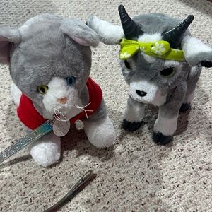 Build a bear and fur real Gray and White Plush Toy Set